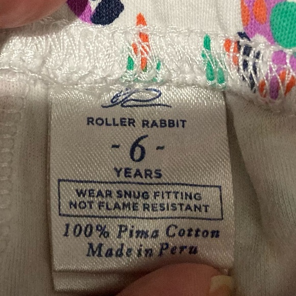 Roller Rabbit white, tropical bird print two piece pajamas set Pima cotton. 6. - Picture 7 of 7